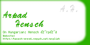 arpad hensch business card